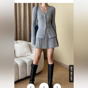 Commense Leisure Long Sleeve Two Piece Skirt Set